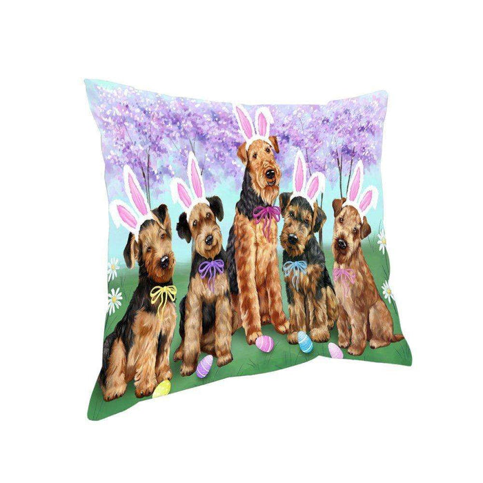 Airedale Terriers Dog Easter Holiday Pillow PIL52348 (14x14)