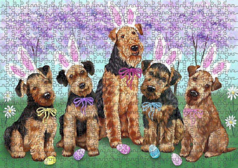 Airedale Terriers Dog Easter Holiday Puzzle with Photo Tin PUZL49935