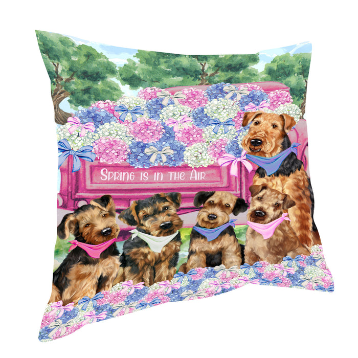Airedale Terrier Pillow: Explore a Variety of Designs, Custom, Personalized, Pet Cushion for Sofa Couch Bed, Halloween Gift for Dog Lovers