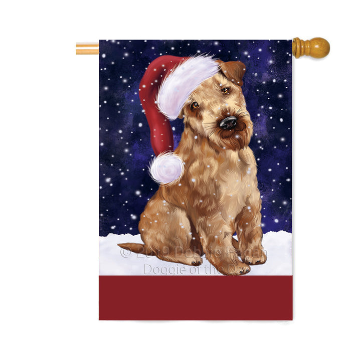 Personalized Let It Snow Happy Holidays Airedale Dog Custom House Flag FLG-DOTD-A62269