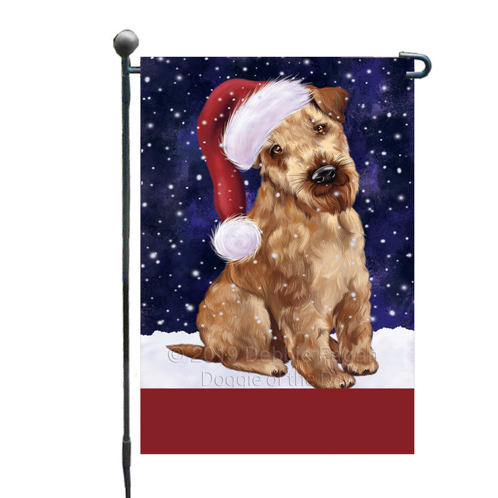 Personalized Let It Snow Happy Holidays Airedale Dog Custom Garden Flags GFLG-DOTD-A62213