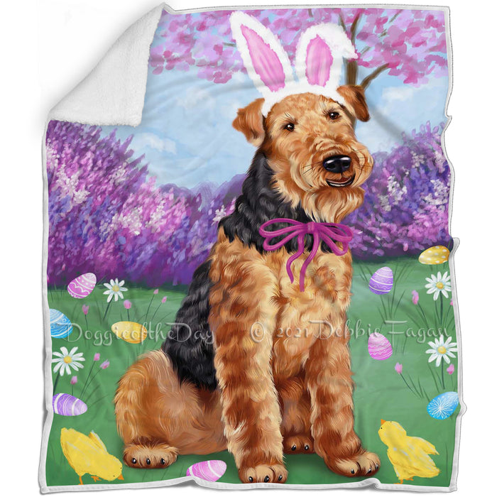 Airedale Terrier Dog Easter Holiday Blanket BLNKT56829