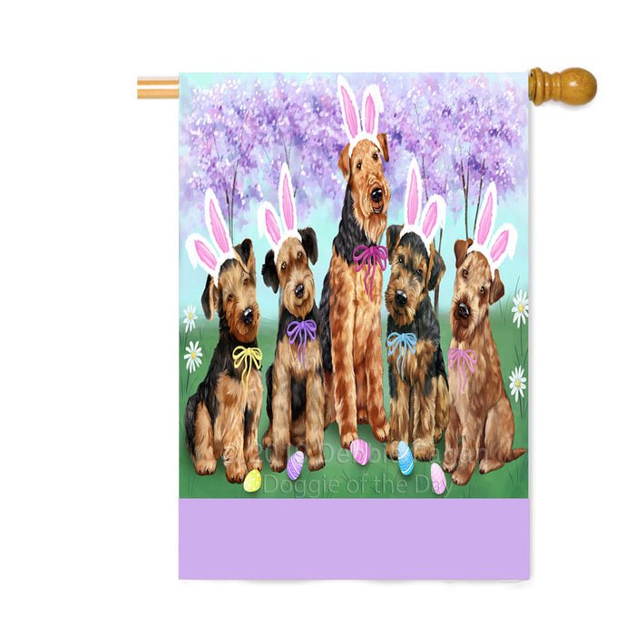 Personalized Easter Holiday Airedale Dogs Custom House Flag FLG-DOTD-A58757