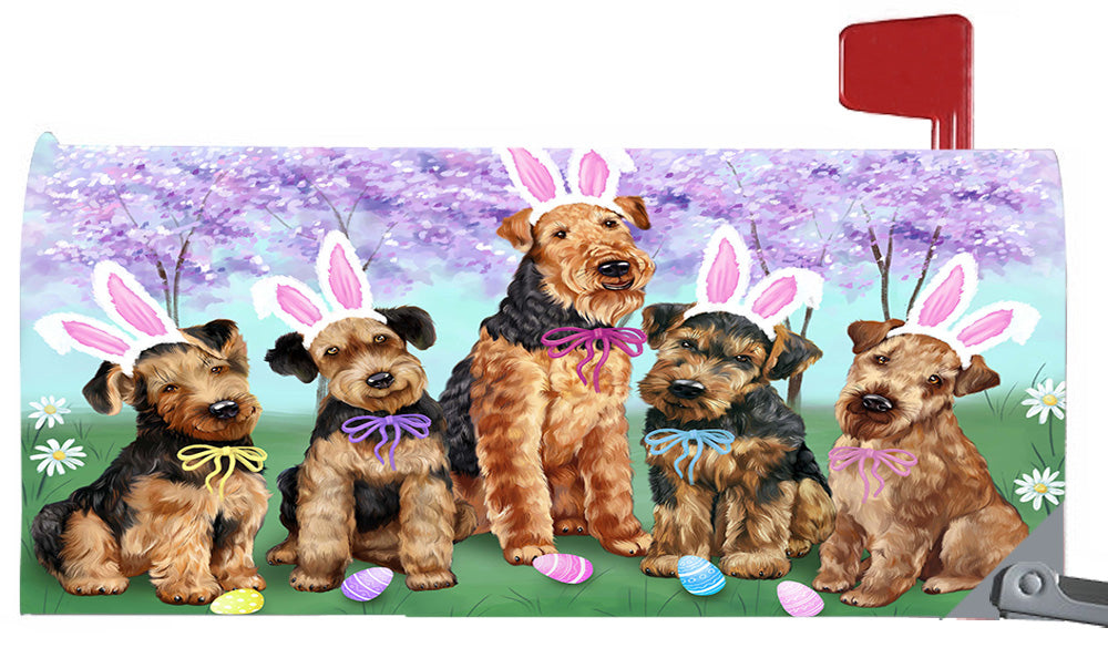 Easter Holidays Airedale Terrier Dogs Magnetic Mailbox Cover MBC48368