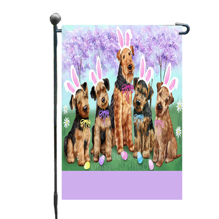 Personalized Easter Holiday Airedale Dogs Custom Garden Flags GFLG-DOTD-A58701