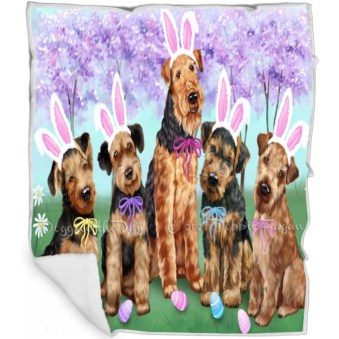 Airedale Terriers Dog Easter Holiday Blanket BLNKT57711