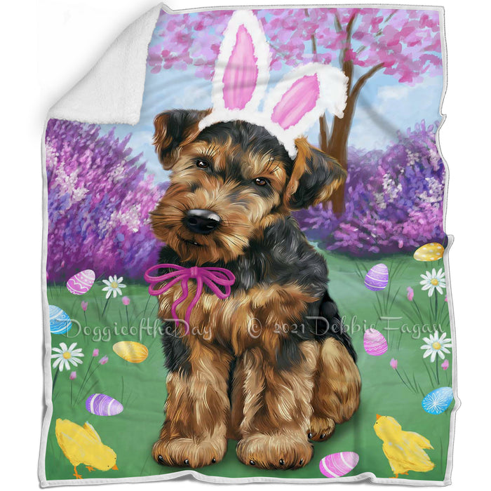 Airedale Terrier Dog Easter Holiday Blanket BLNKT56838