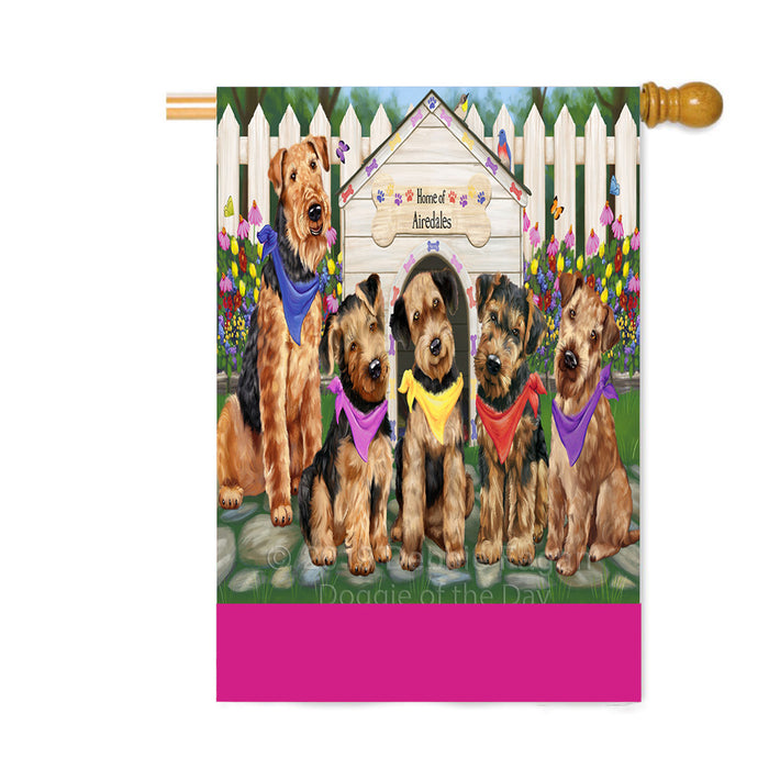 Personalized Spring Dog House Airedale Dogs Custom House Flag FLG-DOTD-A62748