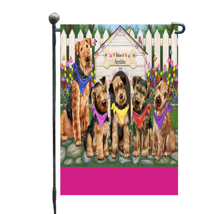 Personalized Spring Dog House Airedale Dogs Custom Garden Flags GFLG-DOTD-A62692