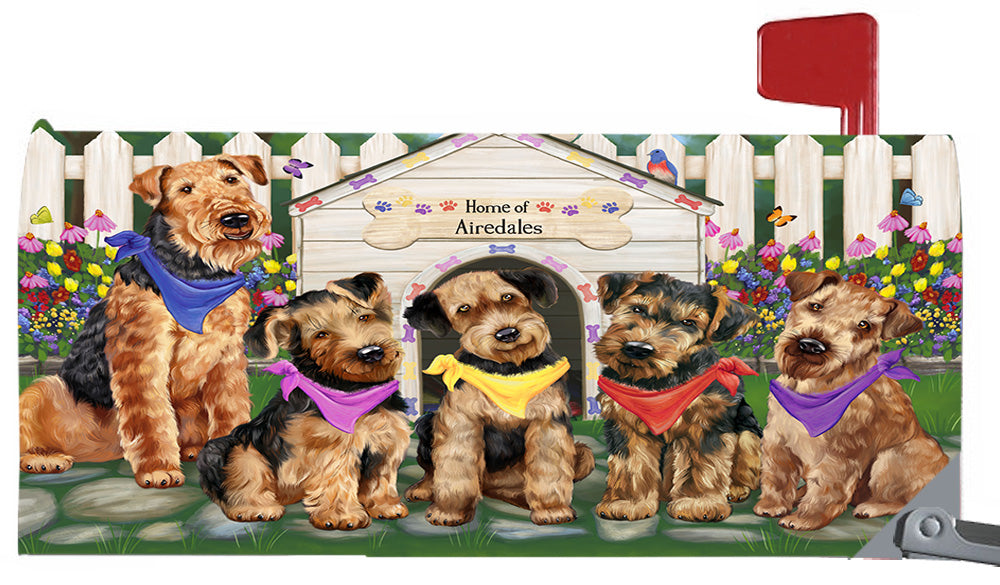 Spring Dog House Airedale Terrier Dogs Magnetic Mailbox Cover MBC48605