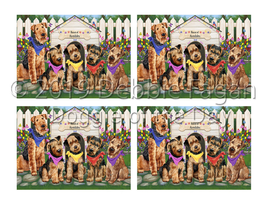 Spring Dog House Airedale Dogs Placemat