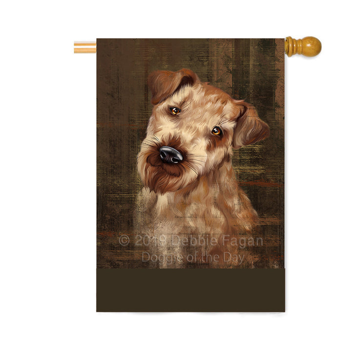 Personalized Rustic Airedale Dog Custom House Flag FLG64461