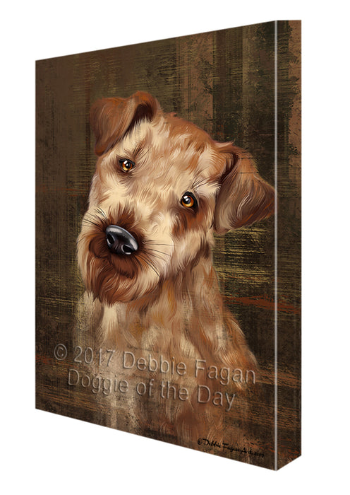 Rustic Airedale Dog Canvas Wall Art CVSA49782
