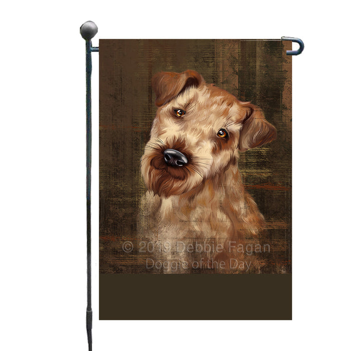 Personalized Rustic Airedale Dog Custom Garden Flag GFLG63384