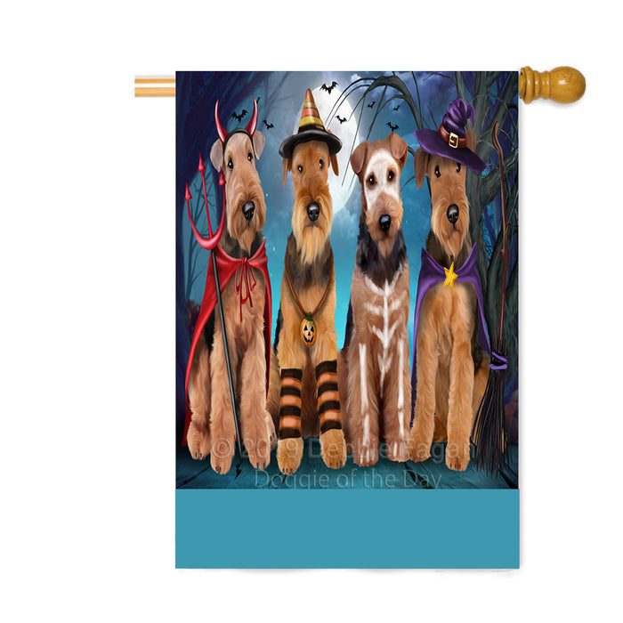 Personalized Happy Halloween Trick or Treat Airedale Dogs Custom House Flag FLG64027