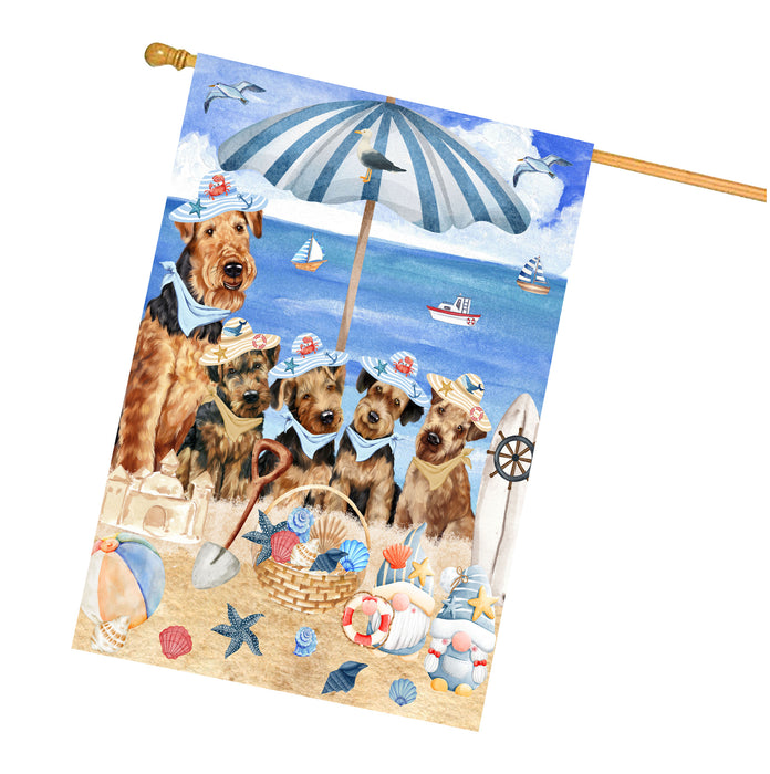 Airedale Terrier Dogs House Flag, Double-Sided Home Outside Yard Decor, Explore a Variety of Designs, Custom, Weather Resistant, Personalized, Gift for Dog and Pet Lovers