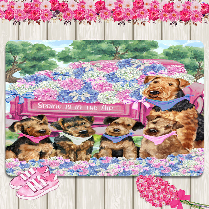 Airedale Terrier Area Rug and Runner, Explore a Variety of Designs, Custom, Floor Carpet Rugs for Home, Indoor and Living Room, Personalized, Gift for Dog and Pet Lovers