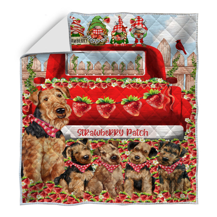 Airedale Terrier Bedding Quilt, Bedspread Coverlet Quilted, Explore a Variety of Designs, Custom, Personalized, Pet Gift for Dog Lovers