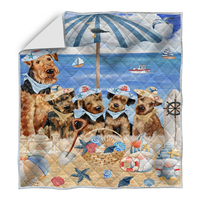 Airedale Terrier Quilt: Explore a Variety of Bedding Designs, Custom, Personalized, Bedspread Coverlet Quilted, Gift for Dog and Pet Lovers