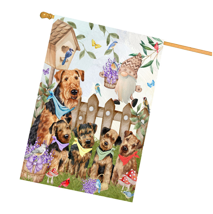 Airedale Terrier Dogs House Flag: Explore a Variety of Designs, Custom, Personalized, Weather Resistant, Double-Sided, Home Outside Yard Decor for Dog and Pet Lovers