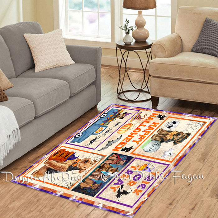 Happy Halloween Trick or Treat Airedale Dogs Polyester Living Room Carpet Area Rug ARUG65340