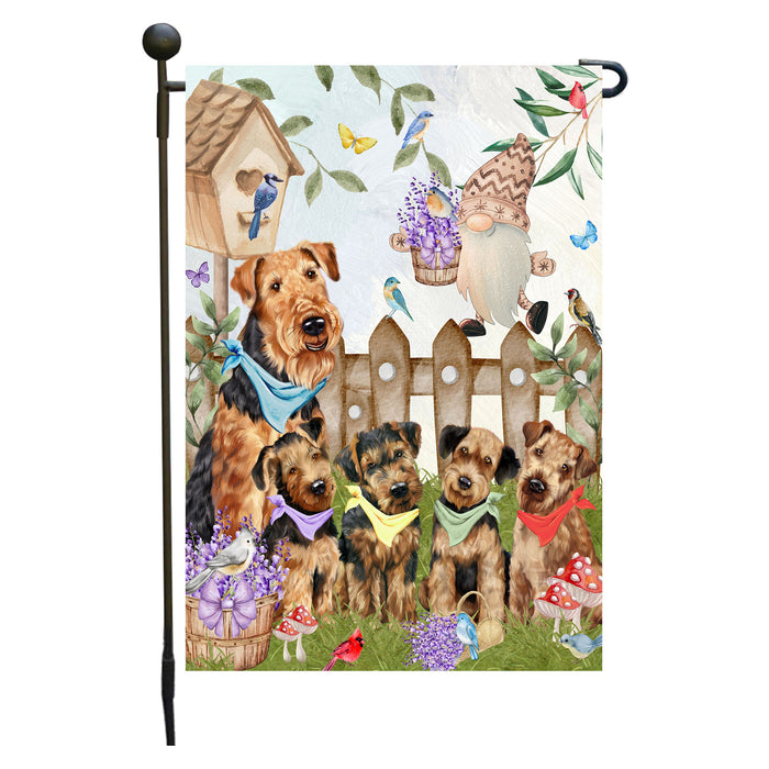 Airedale Terrier Dogs Garden Flag: Explore a Variety of Designs, Custom, Personalized, Weather Resistant, Double-Sided, Outdoor Garden Yard Decor for Dog and Pet Lovers
