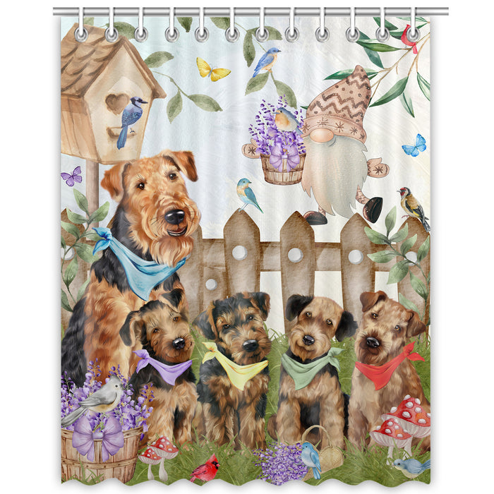 Airedale Terrier Shower Curtain: Explore a Variety of Designs, Halloween Bathtub Curtains for Bathroom with Hooks, Personalized, Custom, Gift for Pet and Dog Lovers