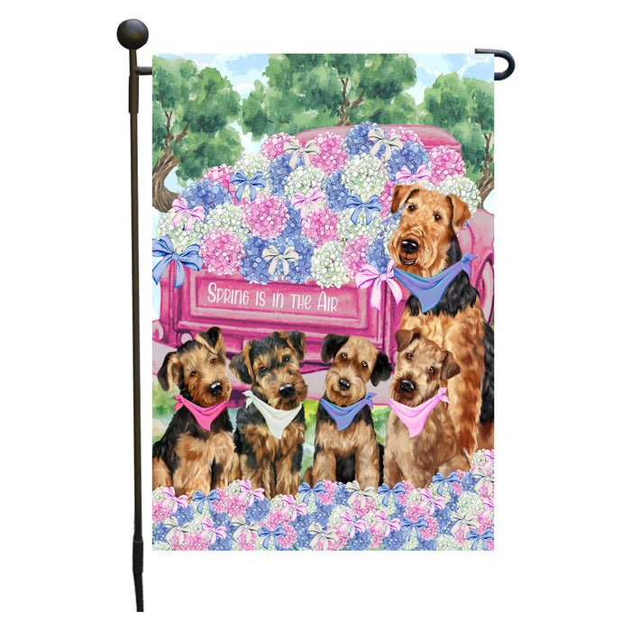 Airedale Terrier Dogs Garden Flag: Explore a Variety of Personalized Designs, Double-Sided, Weather Resistant, Custom, Outdoor Garden Yard Decor for Dog and Pet Lovers