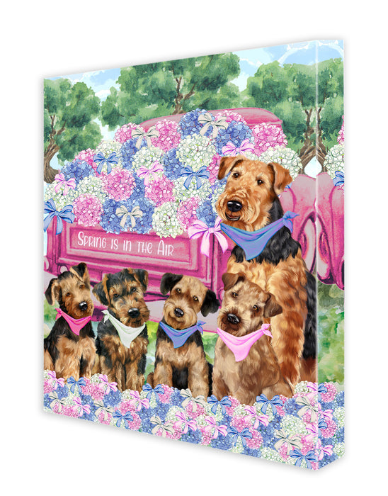 Airedale Terrier Dogs Canvas: Explore a Variety of Personalized Designs, Custom, Digital Art Wall Painting, Ready to Hang Room Decor, Gift for Pet Lovers