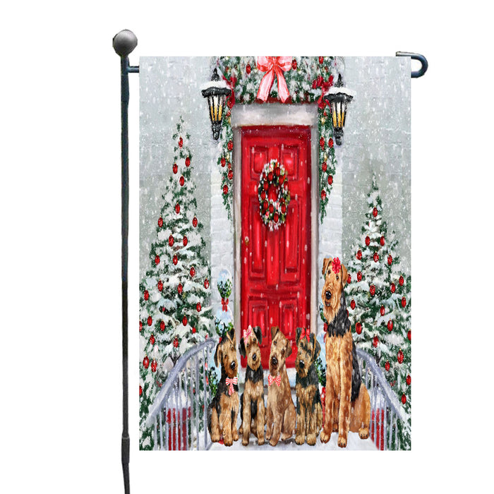 Christmas Holiday Welcome Airedale Dogs Garden Flags- Outdoor Double Sided Garden Yard Porch Lawn Spring Decorative Vertical Home Flags 12 1/2"w x 18"h