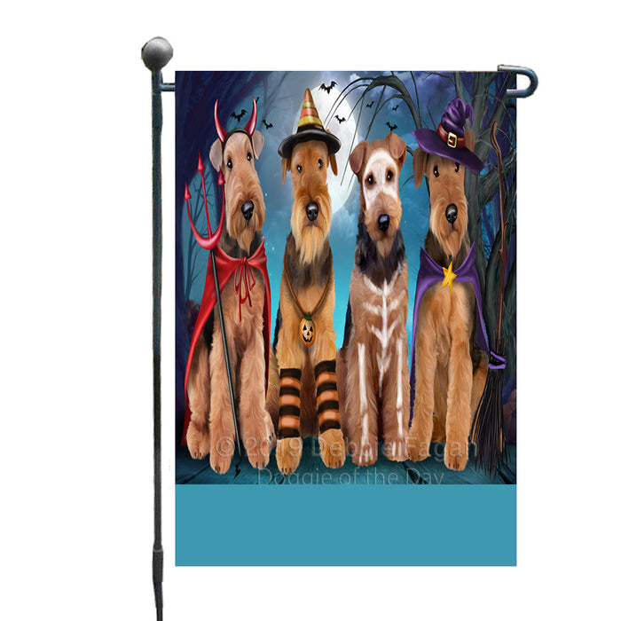 Personalized Happy Halloween Trick or Treat Airedale Dogs Custom Garden Flag GFLG64336