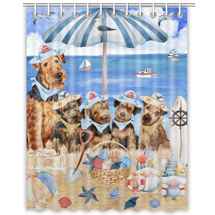 Airedale Terrier Shower Curtain, Personalized Bathtub Curtains for Bathroom Decor with Hooks, Explore a Variety of Designs, Custom, Pet Gift for Dog Lovers