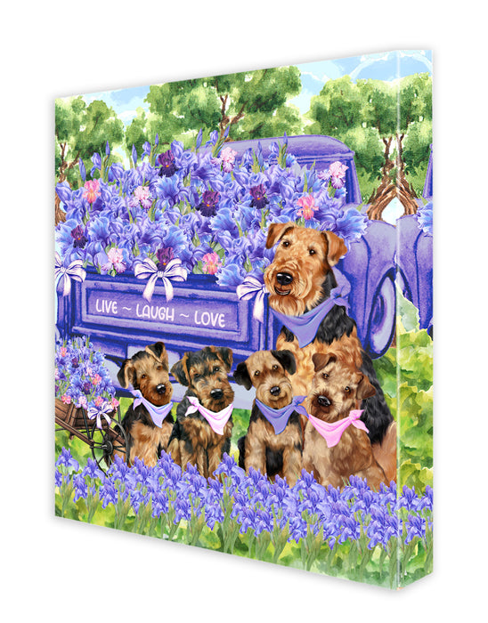 Airedale Terrier Dogs Canvas: Explore a Variety of Personalized Designs, Custom, Digital Art Wall Painting, Ready to Hang Room Decor, Gift for Pet Lovers