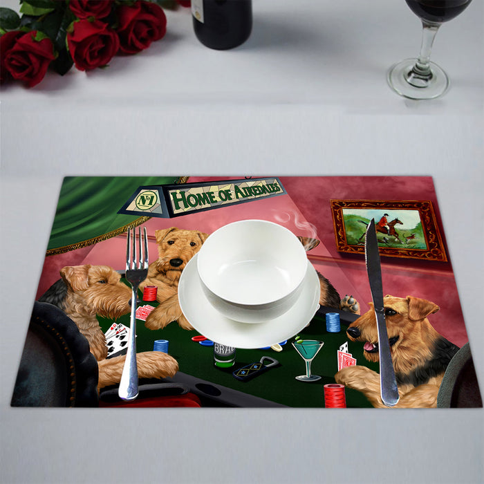Home of  Airedale Dogs Playing Poker Placemat