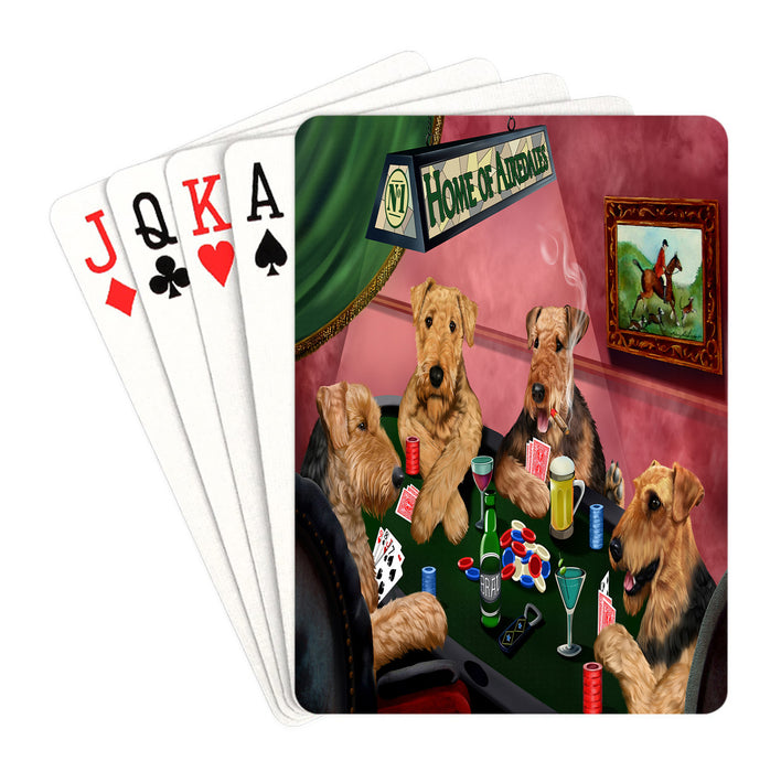 Home of Airedale Dogs Playing Poker Playing Card Decks