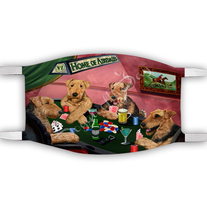 Home of Airedale Dogs Playing Poker Face Mask FM49754