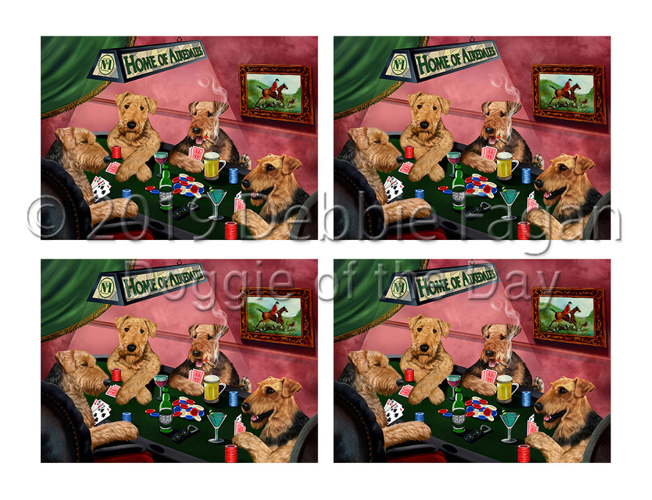 Home of  Airedale Dogs Playing Poker Placemat