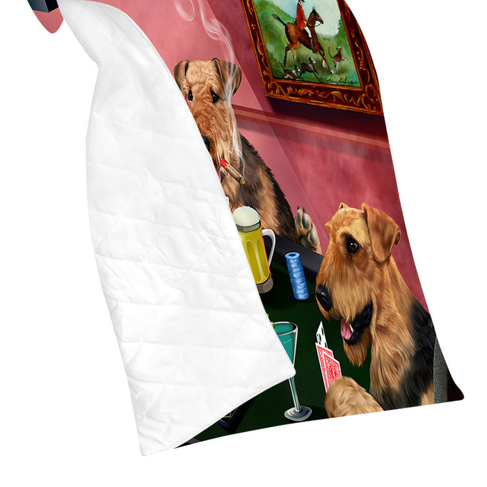 Home of  Airedale Dogs Playing Poker Quilt