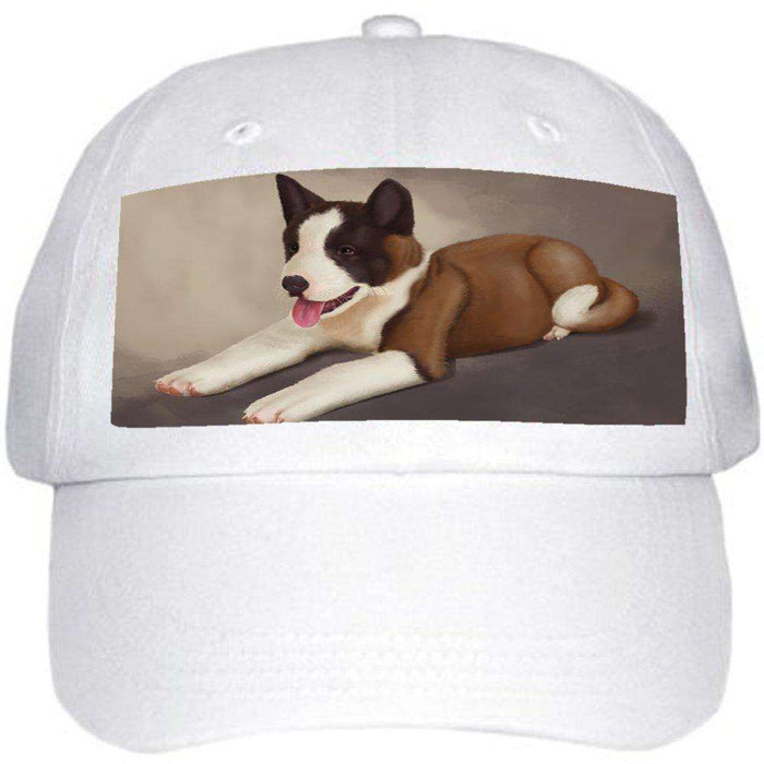 Akita Dog Ball Hat Cap Off White