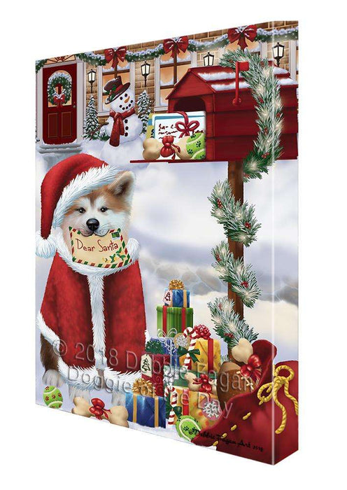 Akita Dog Dear Santa Letter Christmas Holiday Mailbox Canvas Print Wall Art Décor CVS99476