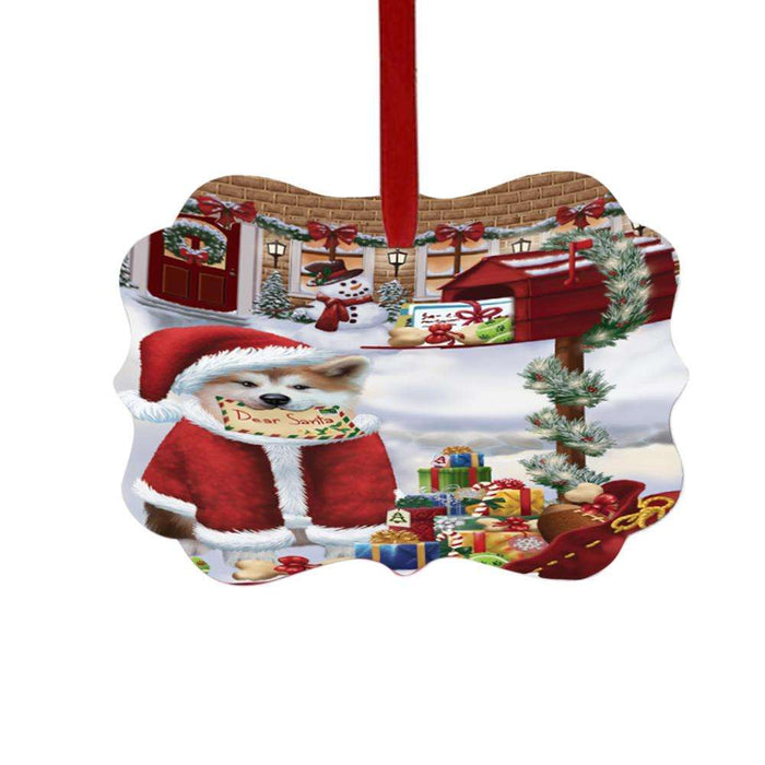 Akita Dog Dear Santa Letter Christmas Holiday Mailbox Double-Sided Photo Benelux Christmas Ornament LOR48989