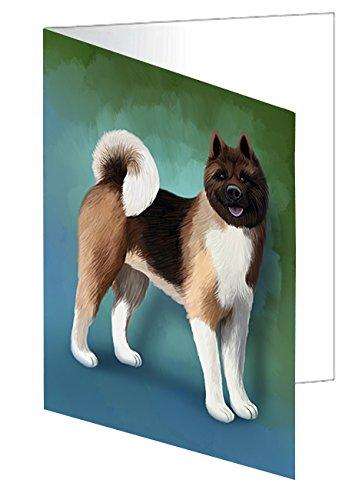 Akita Dog Handmade Artwork Assorted Pets Greeting Cards and Note Cards with Envelopes for All Occasions and Holiday Seasons D187