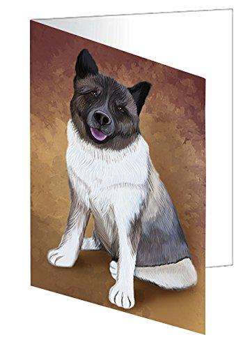 Akita Dog Handmade Artwork Assorted Pets Greeting Cards and Note Cards with Envelopes for All Occasions and Holiday Seasons D188