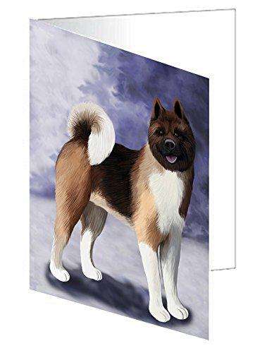 Akita Dog Handmade Artwork Assorted Pets Greeting Cards and Note Cards with Envelopes for All Occasions and Holiday Seasons