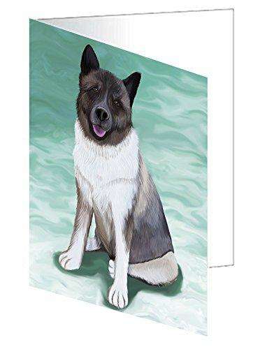 Akita Dog Handmade Artwork Assorted Pets Greeting Cards and Note Cards with Envelopes for All Occasions and Holiday Seasons