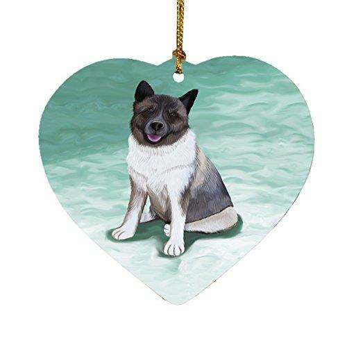 Akita Dog Heart Christmas Ornament