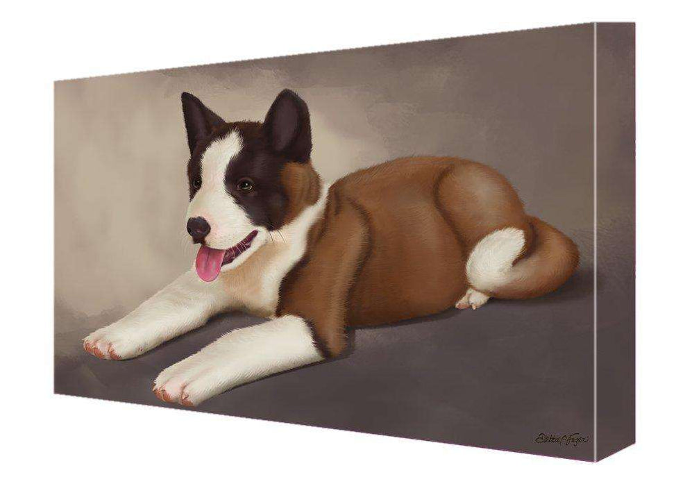 Akita Dog Painting Printed on Canvas Wall Art Signed
