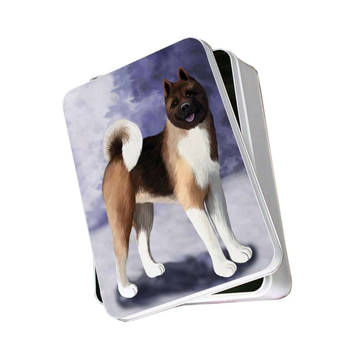 Akita Dog Photo Storage Tin