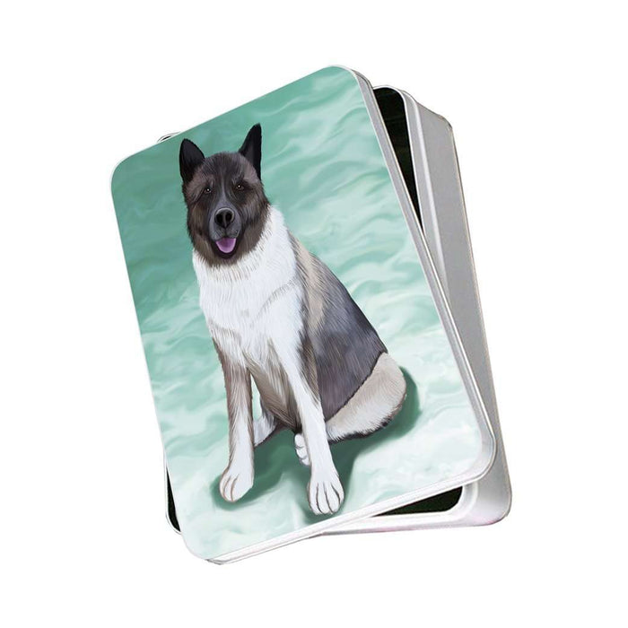 Akita Dog Photo Storage Tin