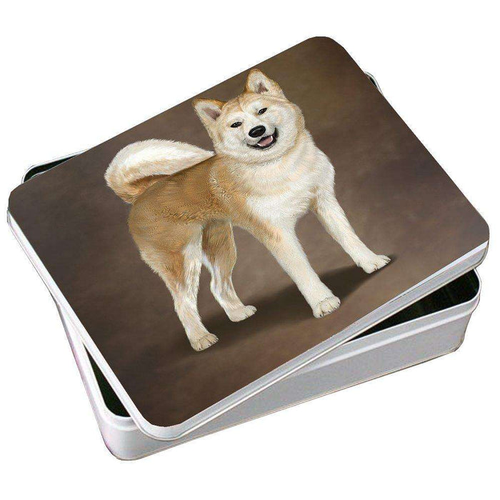 Akita Dog Photo Storage Tin